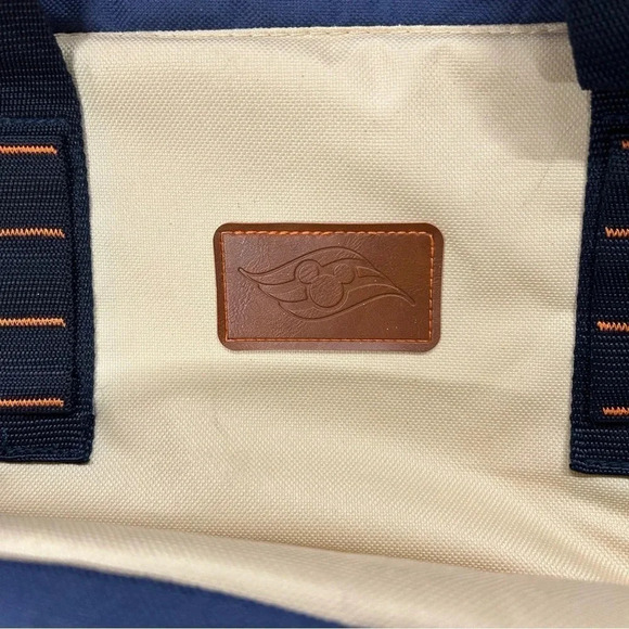 Disney Cruise Line Poly Peva Insulated Cooler Bag Navy and Cream EUC - Picture 2 of 10